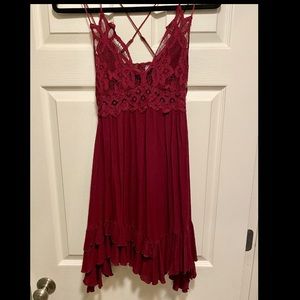 Free People Adella Slip Dress Burgundy Red S